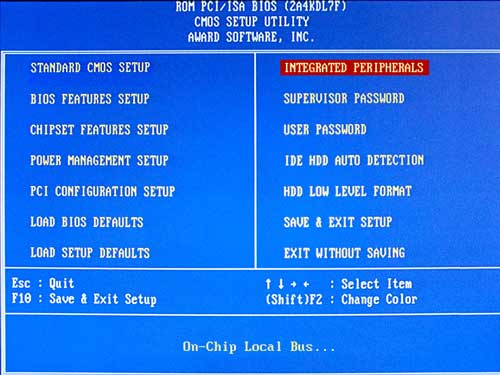 TF-486 Motherboard BIOS: Integrated Peripherals Select