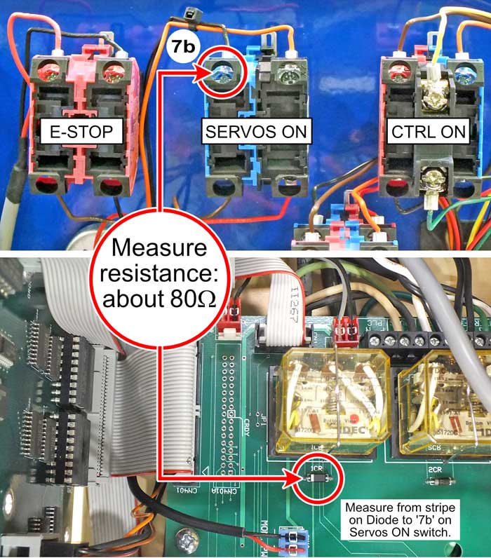 Image of Measure Resistance 1CR to Servos On