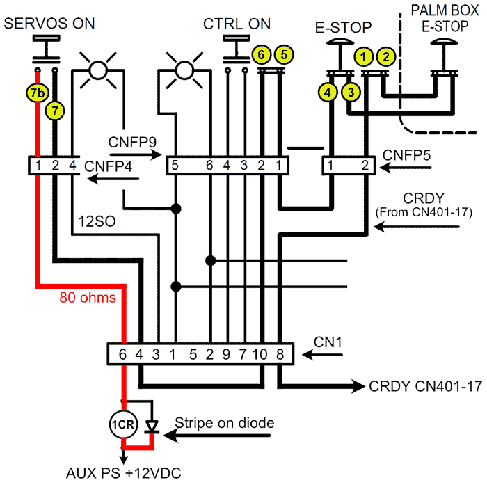 Image of Schematic 1CR to Servos On