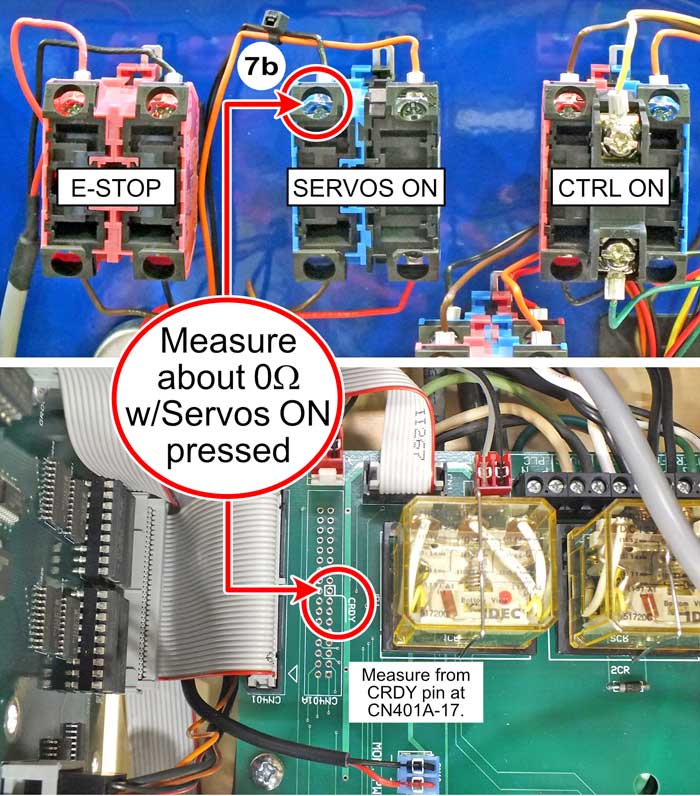Image of Measure Resistance 1CR through Servos On
