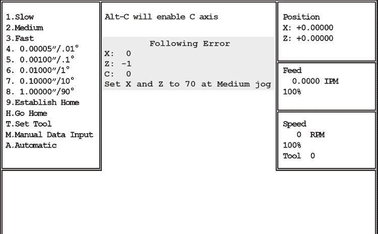 Image of OmniTurn Ctrl-E Diagnostic Screen