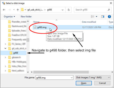 Win32DiskImage select image