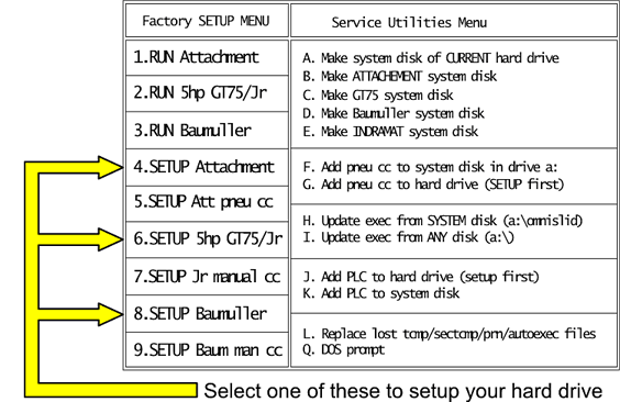 OmniTurn Factory Menu