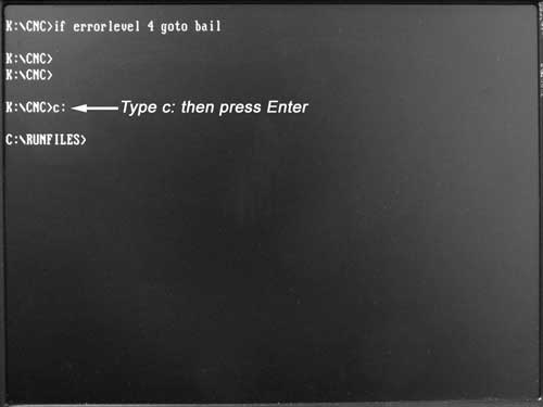 Image of C:\RUNFILES DOS Prompt
