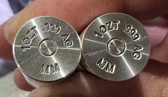 Image of Engraved Silver Bullet Base