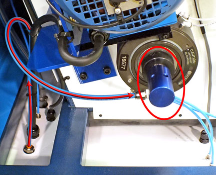 Image of dedicated thru-spindle air-blast option
