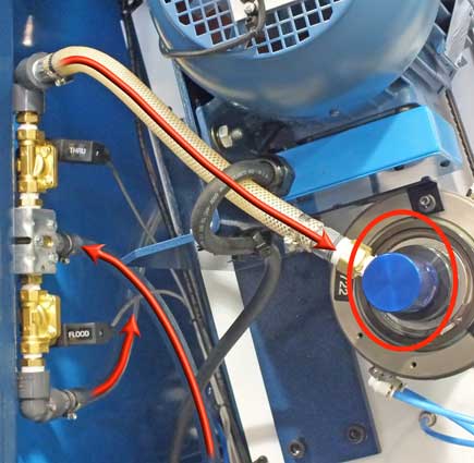 Thru-spindle coolant on OmniTurn GT-75 Thru-spindle coolant on OmniTurn GT-75